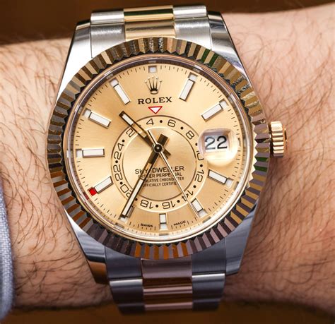 rolex sky dweller steel gold